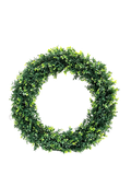 A3032-OPAL BASIL LEAF HALF WREATH