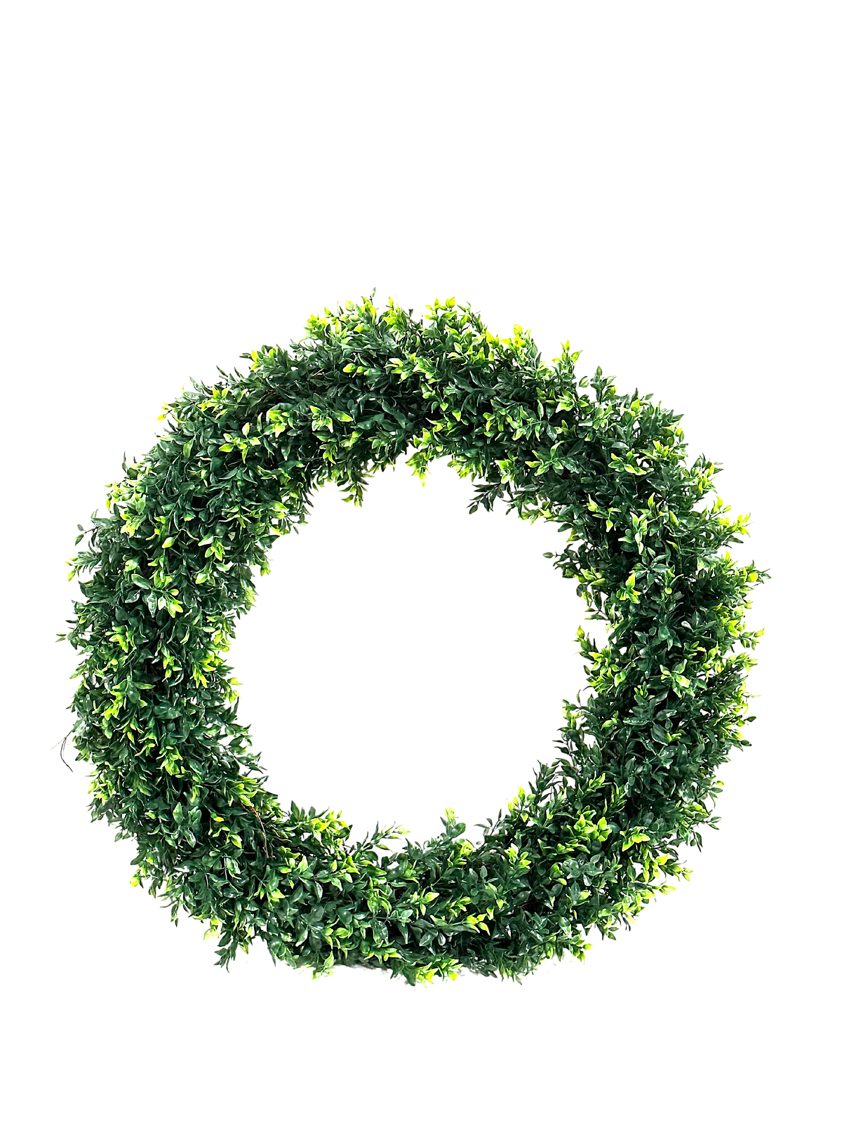 A3032-OPAL BASIL LEAF HALF WREATH