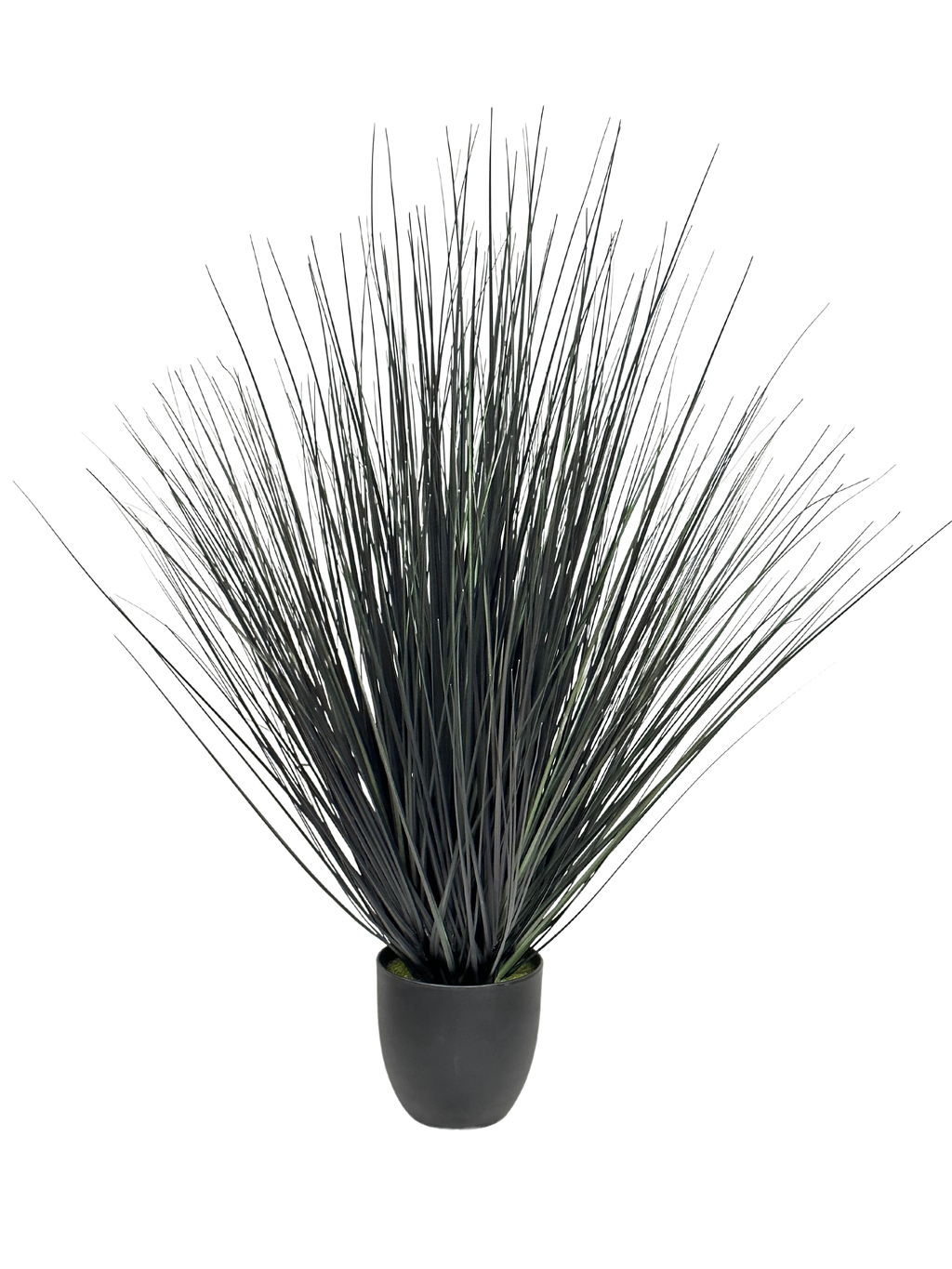 A bundle of artificial grass with a black pot, designed to resemble natural grass.
