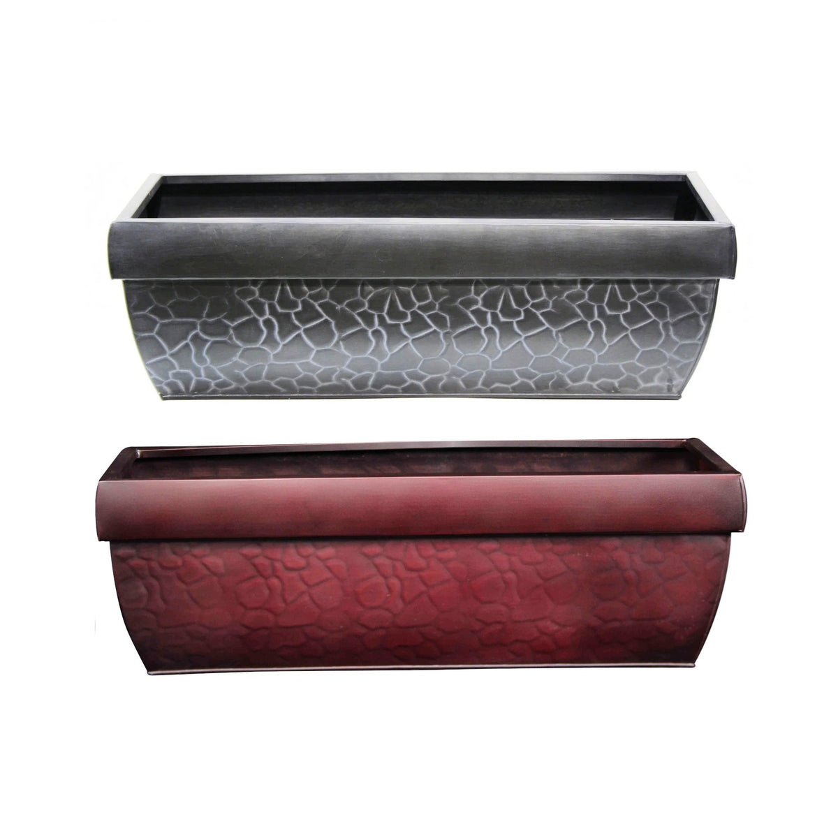 PTG6003 - W ZINC WINDOW BOX W/RIM -WINE