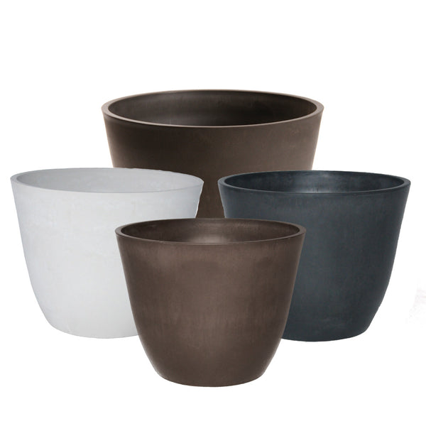 PT8001 - D ROUND TAPERED SPW POT     WHT