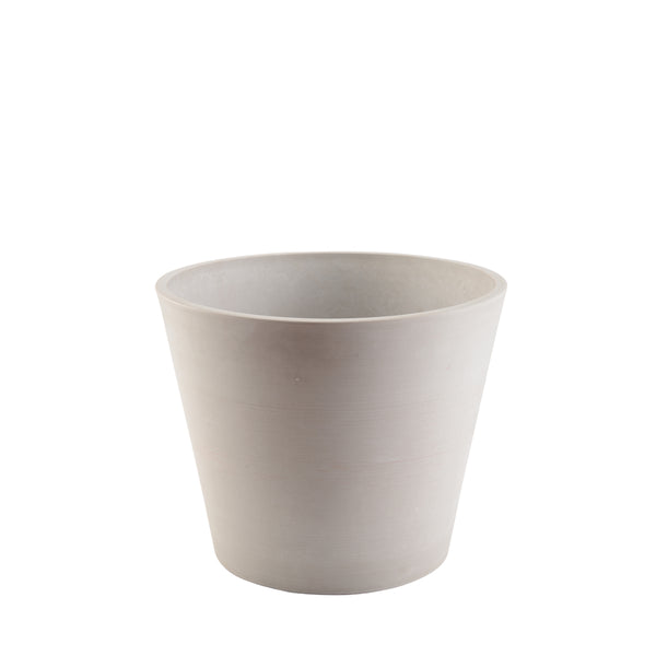 PT8006 - D ROUND TAPERED SPW POT W/FINE LINES WHT