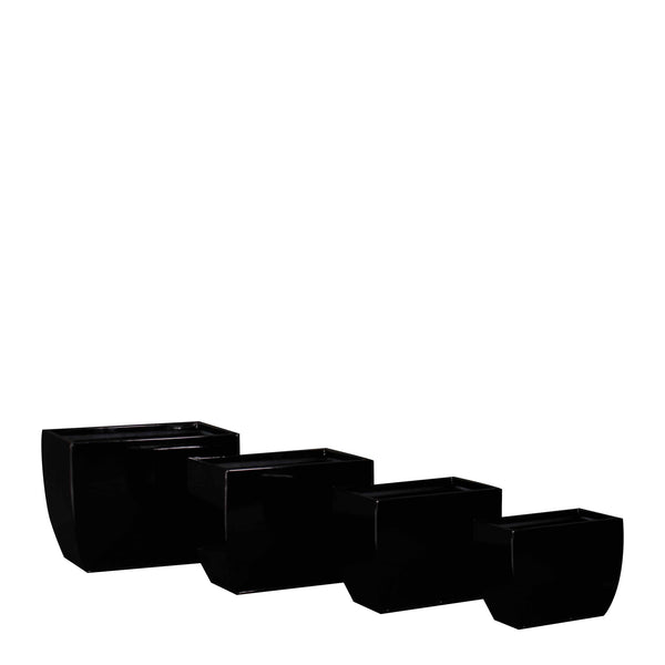 PTG4003A - H RECTANGULAR ZINC POT SET OF 4    WH