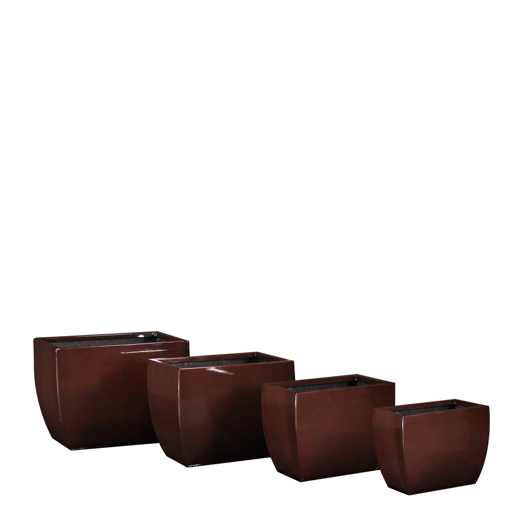 PTG4003A - H RECTANGULAR ZINC POT SET OF 4    WH