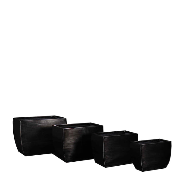 PTG4003A - H RECTANGULAR ZINC POT SET OF 4    WH