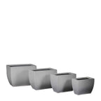 PTG4003A - H RECTANGULAR ZINC POT SET OF 4    WH