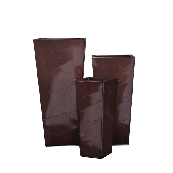 PTG4006A - H SQ TAPERED DIA ZINC POT SET OF 3 COP
