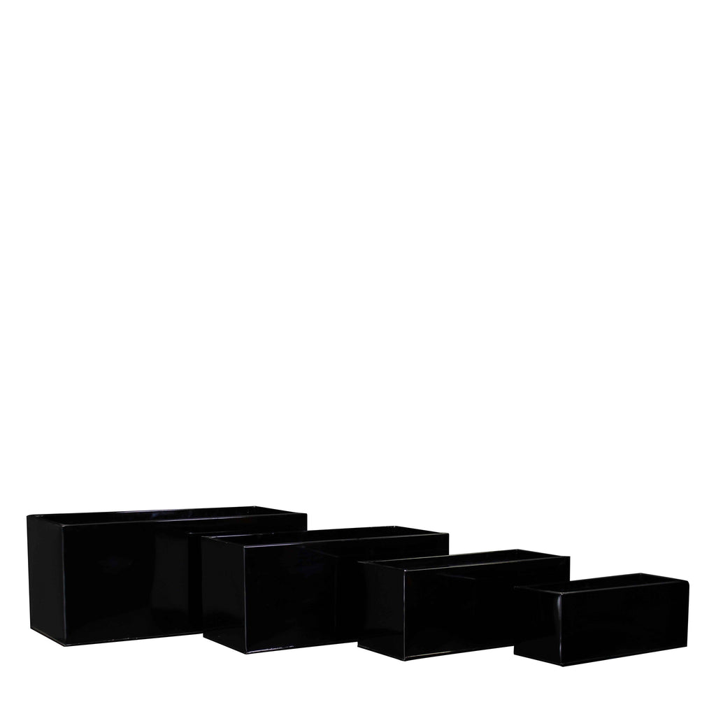 PTG4010A - H RECTANGULAR ZINC POT SET OF 4 WHT