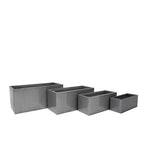 PTG4010A - H RECTANGULAR ZINC POT SET OF 4 WHT