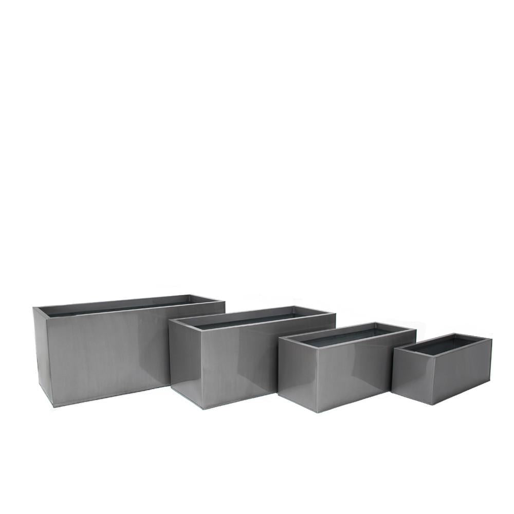 PTG4010A - H RECTANGULAR ZINC POT SET OF 4 WHT