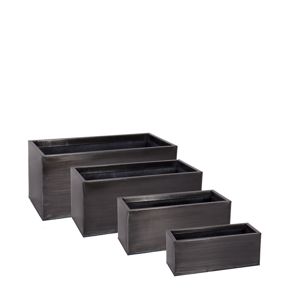 PTG4010A - H RECTANGULAR ZINC POT SET OF 4 WHT