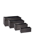 PTG4010A - H RECTANGULAR ZINC POT SET OF 4 WHT