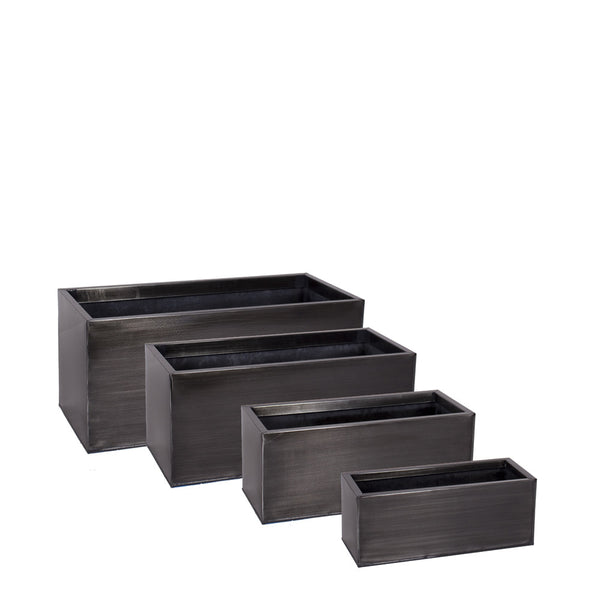 PTG4010A - H RECTANGULAR ZINC POT SET OF 4 WHT