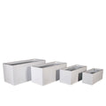 PTG4010A - H RECTANGULAR ZINC POT SET OF 4 WHT