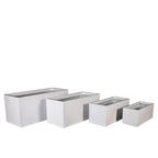 PTG4010A - H RECTANGULAR ZINC POT SET OF 4 WHT