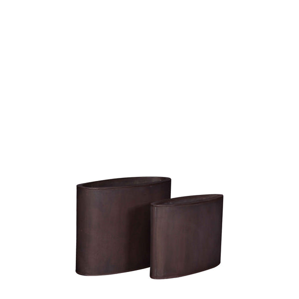 PTG6104B -  OVAL ZINC POT SET OF 2   BNZ