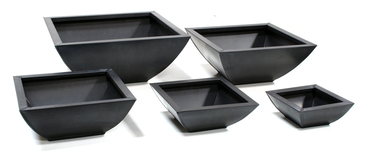 PTG6112A - ZINC SQ PRINCE PLANTER SET OF 5