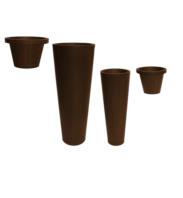 PTG6131AB - TALL ROUND TAPERED ZINC POT SET OF 4